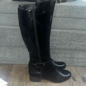 Nautica Tall Black Leather Boots